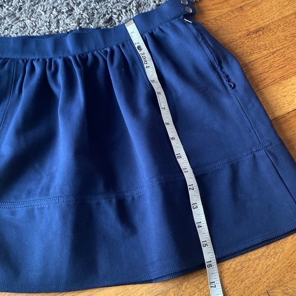 Madewell Navy Blue Ponte Swivel Mini Pleaded Side Zipper Snap Size 4 - Picture 14 of 16